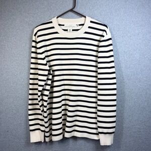 LOGG H&M Sweater Mens Medium Striped Crewneck Cotton Blend Casual